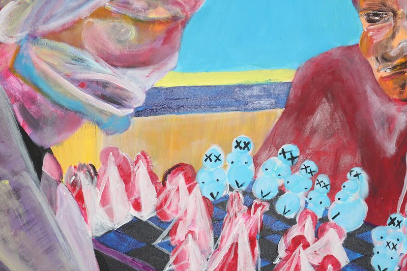 Detail 3 of 7 fam board game, a painting by Yiğit Özen
