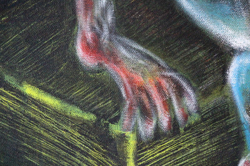 Detail 1 of caprocorn sister: war, plague, earthquake, a painting by Yiğit Özen