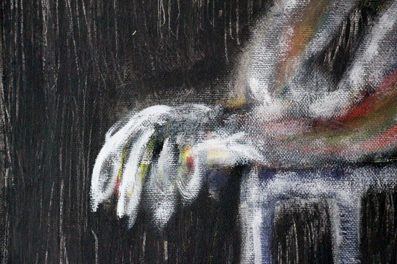 Detail 3 of caprocorn sister: war, plague, earthquake, a painting by Yiğit Özen