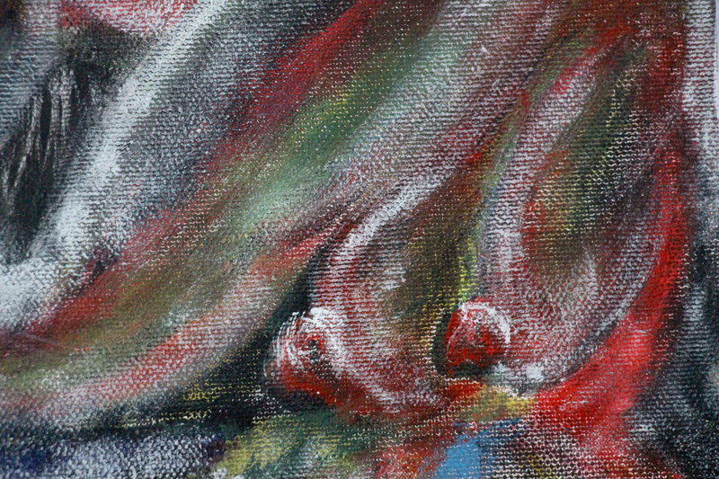 Detail 4 of caprocorn sister: war, plague, earthquake, a painting by Yiğit Özen