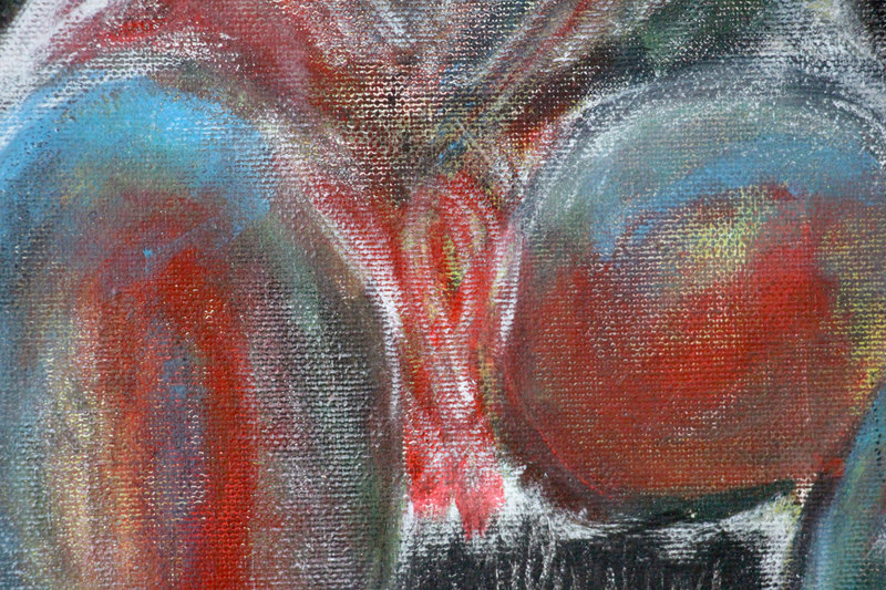 Detail 5 of caprocorn sister: war, plague, earthquake, a painting by Yiğit Özen