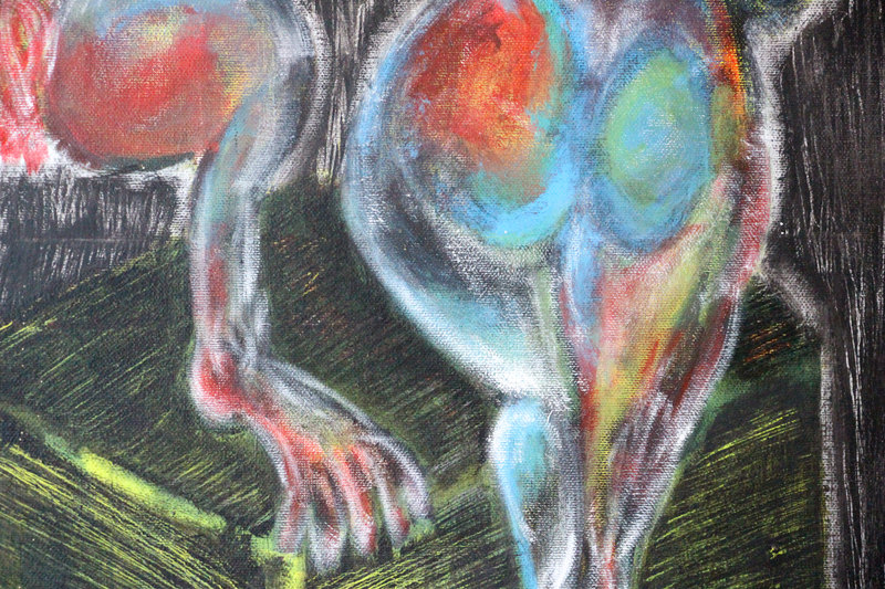Detail 8 of caprocorn sister: war, plague, earthquake, a painting by Yiğit Özen