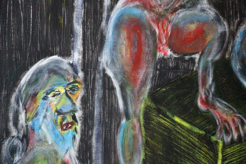 Detail 11 of caprocorn sister: war, plague, earthquake, a painting by Yiğit Özen