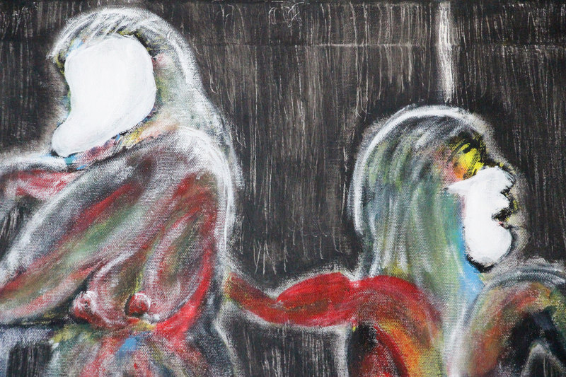 Detail 12 of caprocorn sister: war, plague, earthquake, a painting by Yiğit Özen