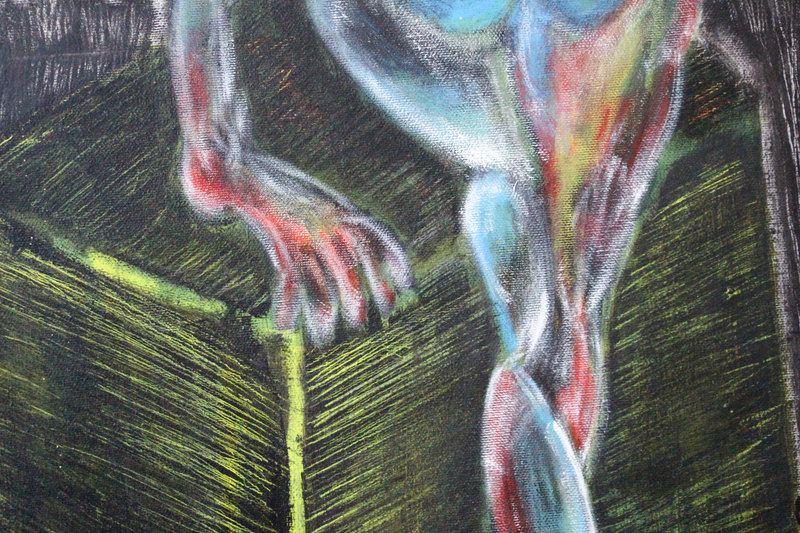 Detail 14 of caprocorn sister: war, plague, earthquake, a painting by Yiğit Özen