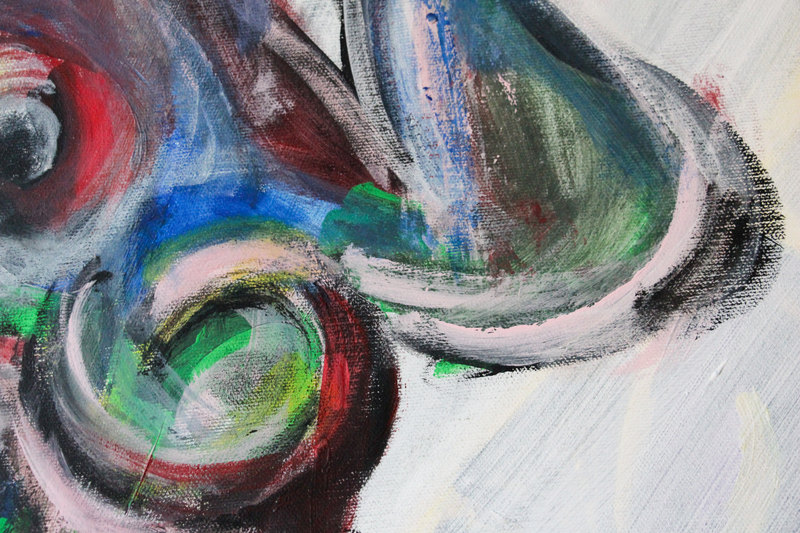 Detail 3 of cellular spleens, a painting by Yiğit Özen