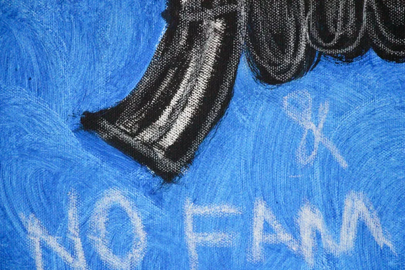 Detail 4 of Century of 0 & 1 / Transhumanism, a painting by Yiğit Özen