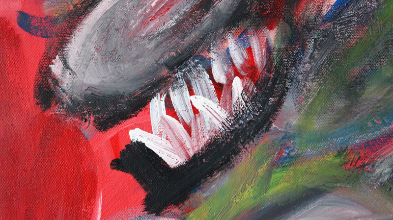 Detail 8 of cute but unemployed cartoon figure, a painting by Yiğit Özen
