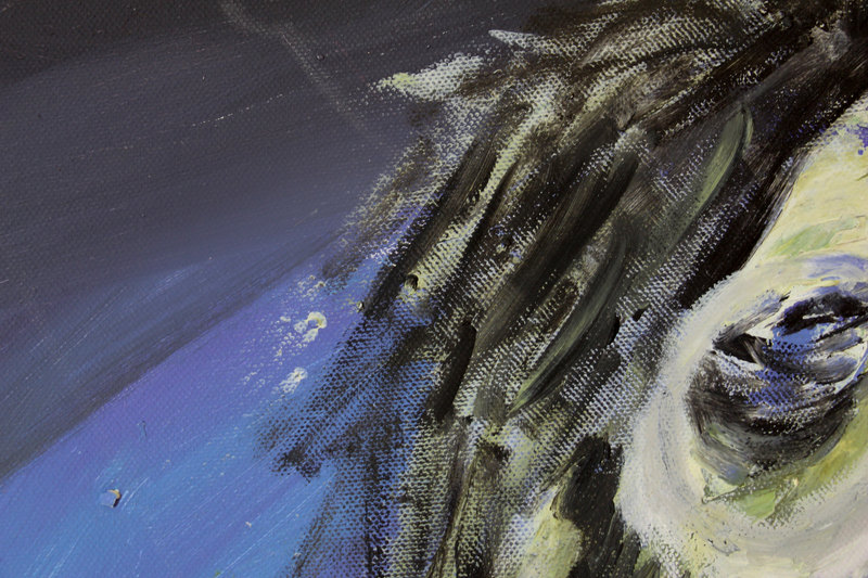 Detail 4 of duality of the angelic summarization, a painting by Yiğit Özen