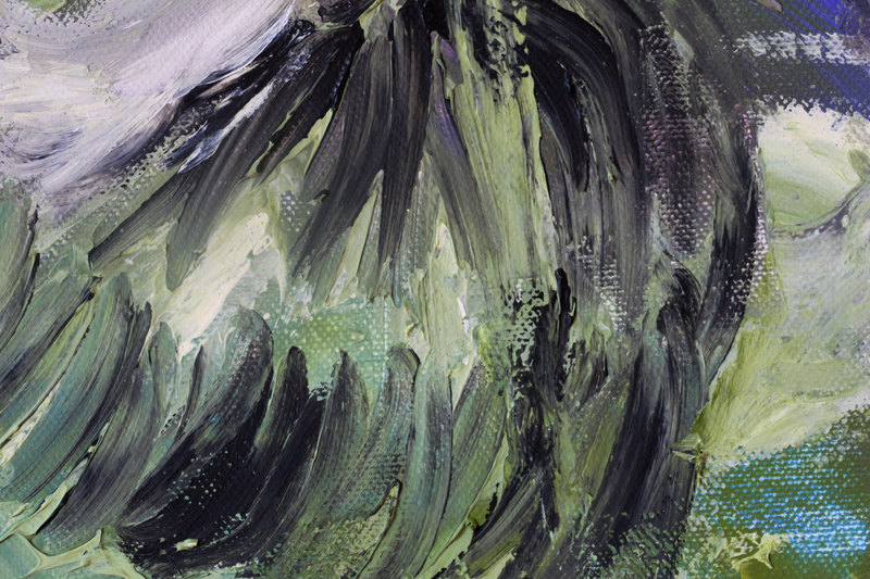 Detail 5 of duality of the angelic summarization, a painting by Yiğit Özen