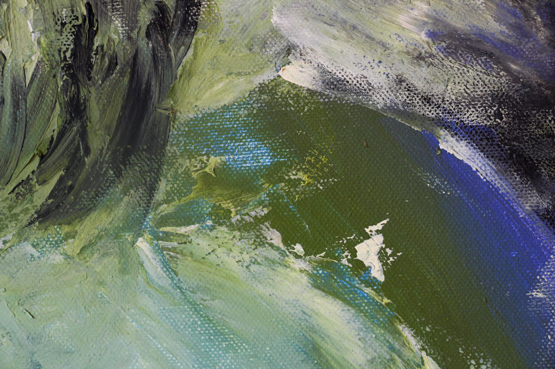 Detail 6 of duality of the angelic summarization, a painting by Yiğit Özen
