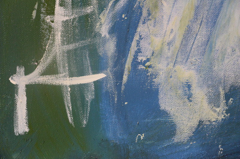 Detail 8 of duality of the angelic summarization, a painting by Yiğit Özen