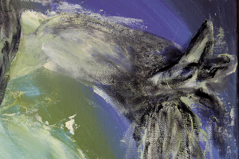 Detail 9 of duality of the angelic summarization, a painting by Yiğit Özen