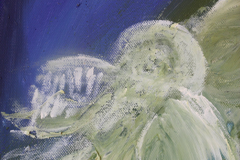 Detail 10 of duality of the angelic summarization, a painting by Yiğit Özen