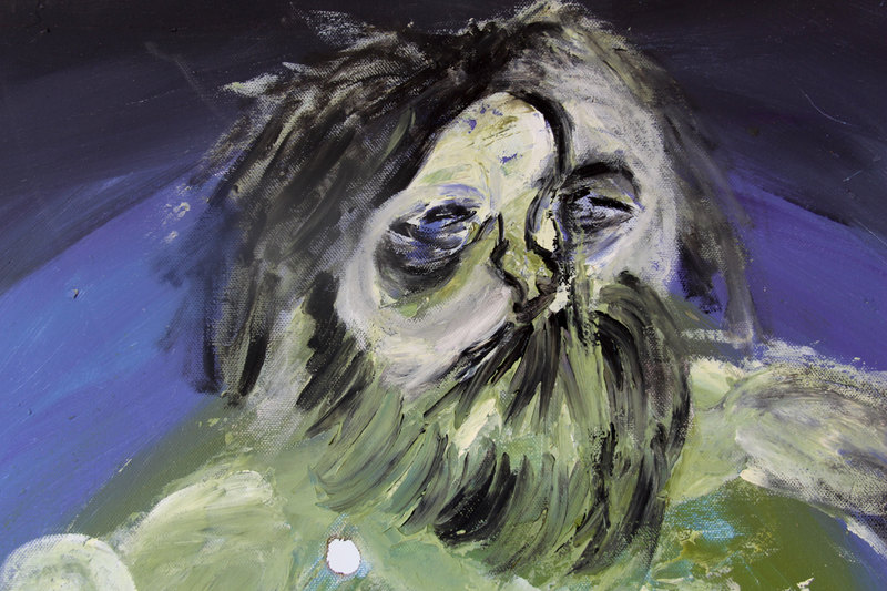Detail 12 of duality of the angelic summarization, a painting by Yiğit Özen