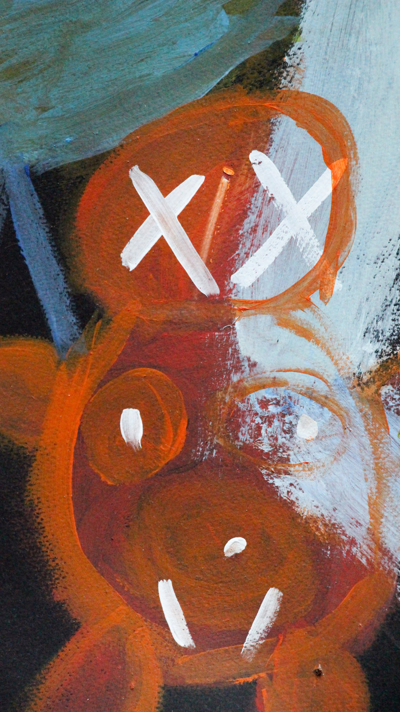 Detail 8 of good people helping bad ones (that’s why they’re bad too), a painting by Yiğit Özen