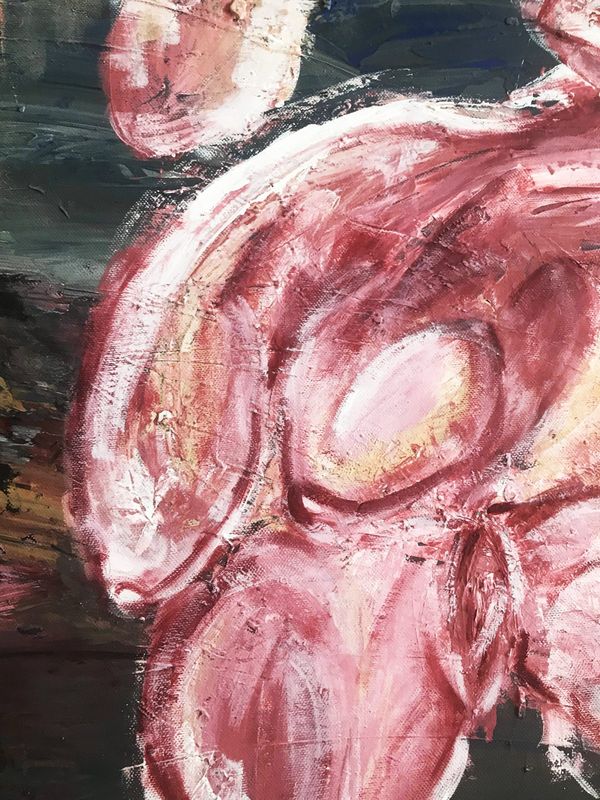 Detail 2 of When the Darkness surrounds, be among those who burn the Great Fire, a painting by Yiğit Özen