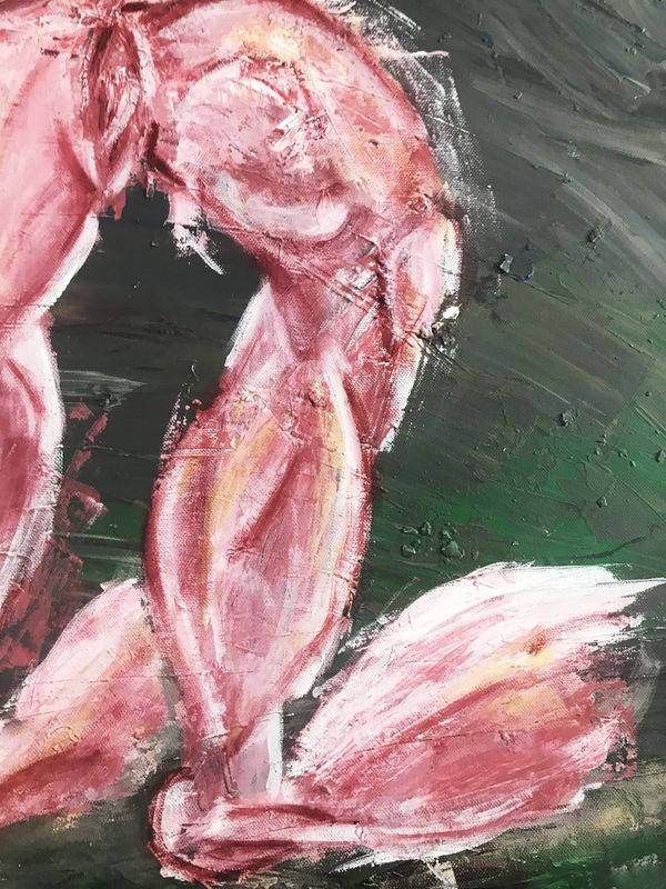 Detail 3 of When the Darkness surrounds, be among those who burn the Great Fire, a painting by Yiğit Özen