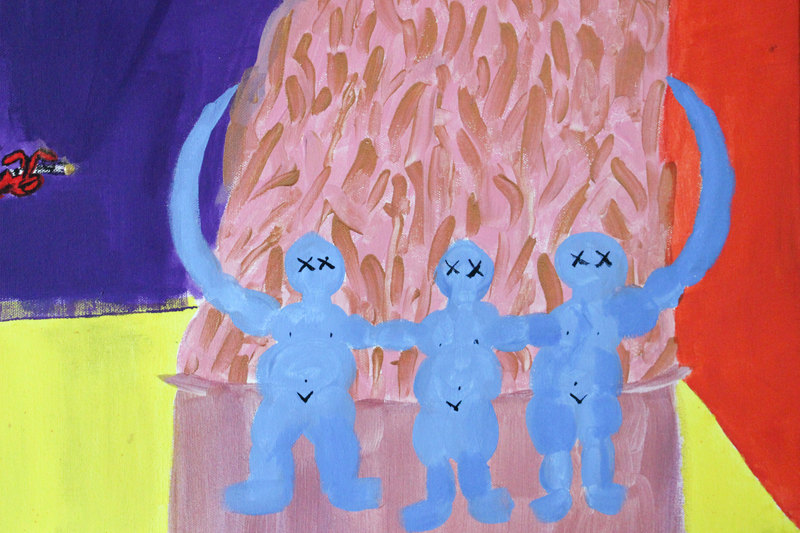 Detail 2 of guarding holy mountains from malice, a painting by Yiğit Özen