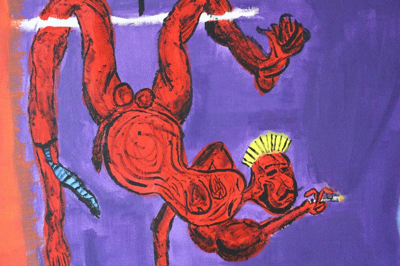 Detail 3 of guarding holy mountains from malice, a painting by Yiğit Özen