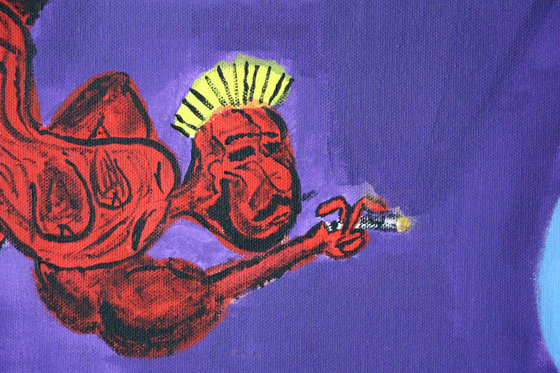 Detail 8 of guarding holy mountains from malice, a painting by Yiğit Özen