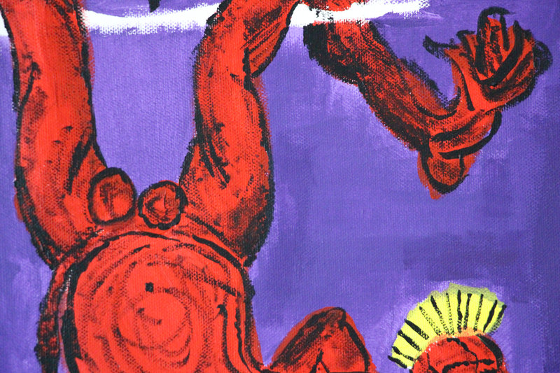 Detail 9 of guarding holy mountains from malice, a painting by Yiğit Özen