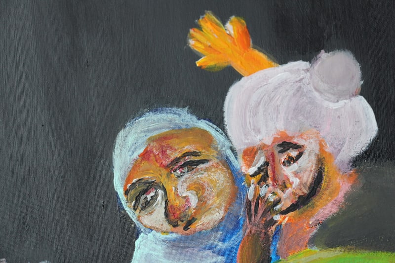 Detail 2 of Gxd is AFK, We banned it, a painting by Yiğit Özen
