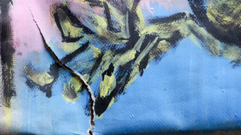 Detail 6 of morbid forebodings triggered by childish landscape, a painting by Yiğit Özen