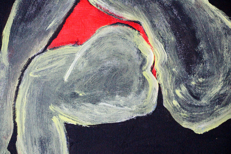 Detail 7 of sin over black matter, a painting by Yiğit Özen