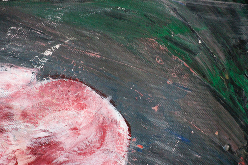 Detail 1 of When the Darkness surrounds, be among those who burn the Great Fire, a painting by Yiğit Özen