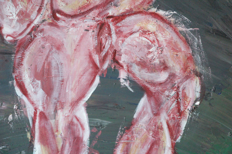 Detail 2 of When the Darkness surrounds, be among those who burn the Great Fire, a painting by Yiğit Özen
