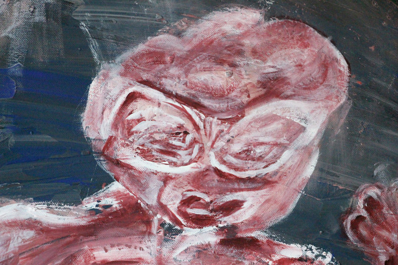 Detail 4 of When the Darkness surrounds, be among those who burn the Great Fire, a painting by Yiğit Özen