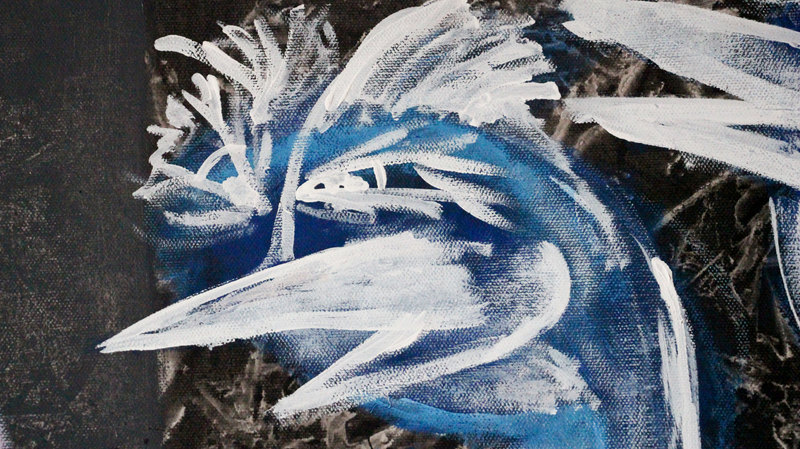Detail 8 of wings of abyss, a painting by Yiğit Özen
