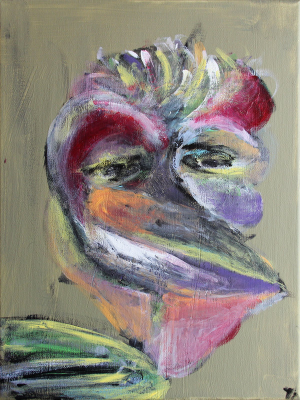 Panel 1 (left) of Painstaking, a triptych by Yiğit Özen